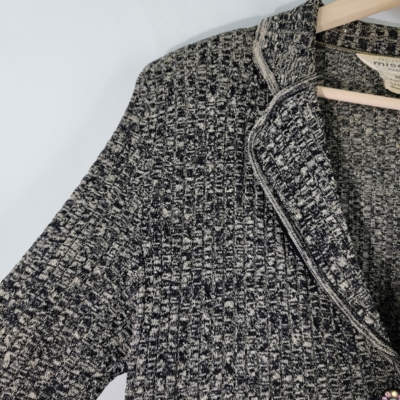 Exclusively MISOOK Marled Black Sparkle Button-Up Long Sleeve Collared Jacket XL - Picture 5 of 12